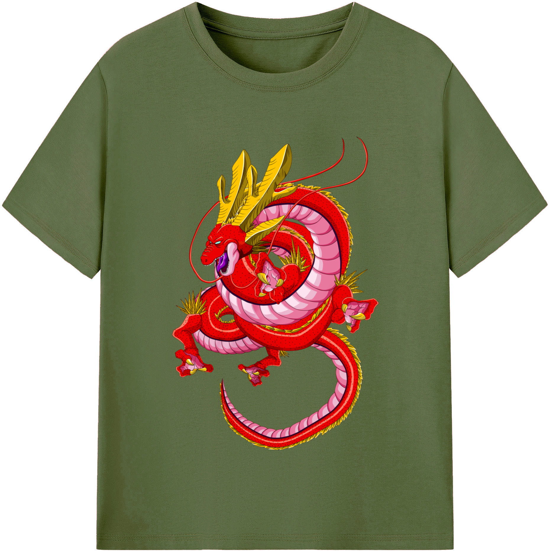 （画像用） ドラゴンボール 神龍 シェンロン DRAGON BALL Shenron 綿100％半袖Tシャツ（フロントプリント）
